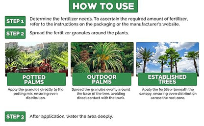 8-4-8 Professional Palm Tree Fertilizer Plant Food; for Indoor Potted Plants and Outdoor Landscape Palm Trees; Quick-Release Nitrogen Fertilizer and Continuous Feeding (1 Quart)
