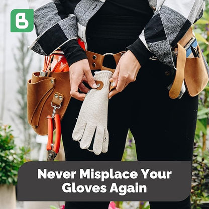 Botanica Leather Garden Tool Belt for Women with Glove Holder - Florist Belt - Durable Gardeners Tool Belt for Women - Gardening Belt - Gardening gift for women - Utility belt