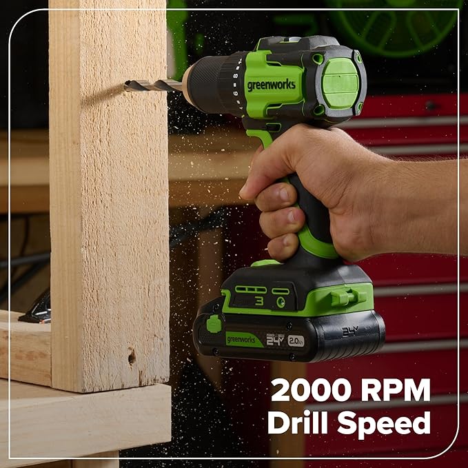 GREENWORKS 24V (8-TOOL) Combo (Drill, Impact Driver, Circular Saw, Reciprocating Saw, Jigsaw, Multi-Tool, Sander, Flashlight), 4.0Ah + (2) 2.0Ah (Power Bank) Batteries, (2) Cables, 65W Rapid Charger