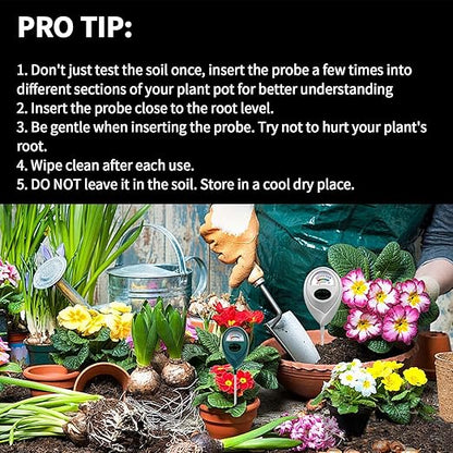 Plant Moisture Meter Soil Moisture Sensor Meter Water Monitor Hygrometer Plant Water Meter [Green + White] Soil Moisture Meter for Gardening, Farming, Plants