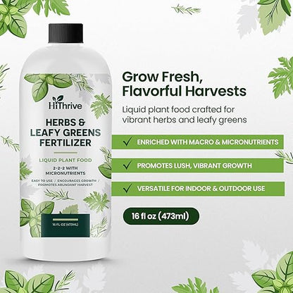 16oz Liquid Fertilizer for Vegetable Garden – Makes 24 Gallons of Garden Fertilizer for Outdoor Vegetables - Herbs & Leafy Greens Live Plants Indoor Plant Food, Liquid Plant Food for Growth & Flavor
