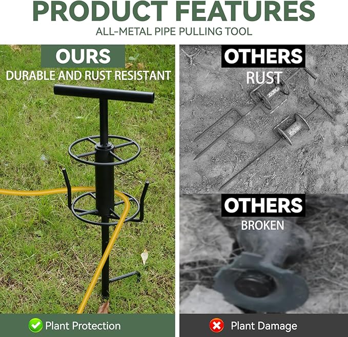 Garden Hose Guide Spike, Metal Hose Guides for Garden Heavy Duty, Hose Pulling Stand Reel for Gardens Corner, Auxiliary Water Hoses Support, Lawn & Gardens Watering Equipment, Plant Flower Protector