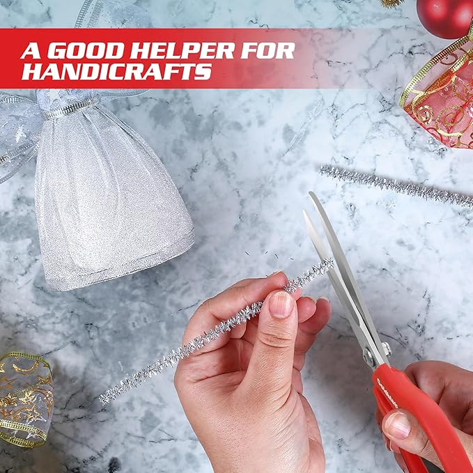 Goldblatt 2PCS Heavy Duty Scissors, Multipurpose Shop Scissors with Stainless Steel Blade and Comfortable Handle, Easy Cutting Cardboard, Wires, Leather, Fabric