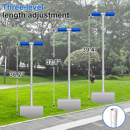 Edger Lawn Tool with T-Grip & Saw-Tooth, Manual Lawn Edger Tool Edging Shovel, Lawn Edger for Grass, Garden, Yard, Landscaping, Sidewalk or Cable Burying, Steel Long Handled, 39in (A)