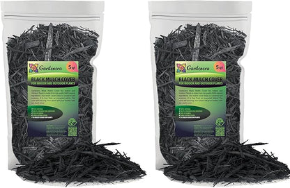 Gardenera Black Mulch - Improve Soil Fertility and Insulate Plant Roots - 10 QUARTS