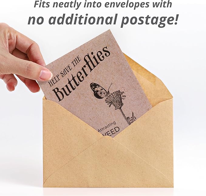 Bentley Seeds Co. Seed Packets for Planting - Party Favors for Indoors and Outdoors Gardening - Non GMO, Non-Coated - Bulk Pack of 25 Milkweed (Common, Showy & Butterfly Mix)