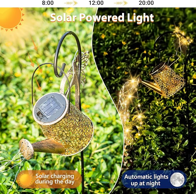 Solar Watering Can Light, Solar Outdoor Decorative,Garden Decor Lights for Yard, IP65 Waterproof Hanging Lantern Landscape Lights, Garden Gifts for Mom, Grandma Women Birthday