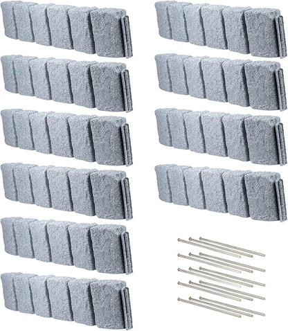Beuta Landscape Edging | Garden Edging Border | Faux Stone Block XL for Lawn Edging, Flower Beds & Yard Edging – 10 Pack | Each Section Has 6 Blocks 48" L x 4" W x 9.5" H | 30 Spikes | Greystone