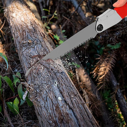 Folding Saw, 8" Branch Handsaws for Wood Cutting, Camping & Tree Pruning, Premium SK-5 Steel with Multi-Level Hardened Teeth, Outdoor Portable foldable survival/camp/bushcraft saw