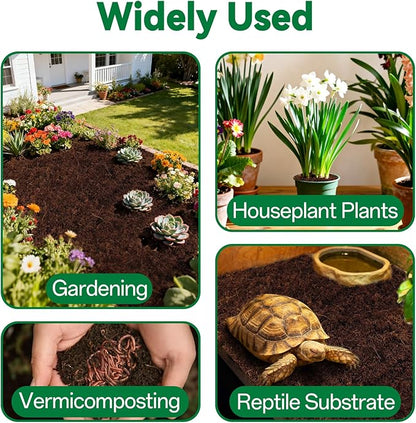 ZeeDix 6 Pcs Coco Coir Brick for Plants, 100% Organic Coconut Coir Bricks with Low EC and pH Balance, Compressed Coconut Husk Bricks for Gardening, Planting, Organic Potting Soil, High Water Retention