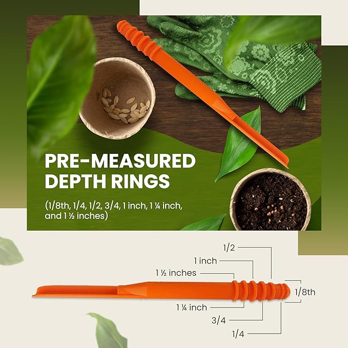 Dibby Seed Sowing Garden Tool Dibber Planter Transplanter – Sow Seeds at the Right Depth – Easily Transplant Delicate Seedlings (Dibby XL) Blue