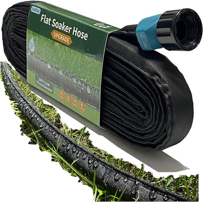 2025 Flat Soaker Hose 25 ft for Garden, 25' Linkable Drip Hose Diy Garden Irrigation System Saving 80% Water, Dual-layer Leak-free Design Water Hose with Holes