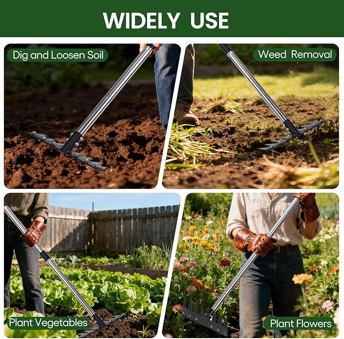 Stainless Steel Weeding Tool withSaw Blade - 4-Section Detachable Handlefor Effortless Gardening, YardWork & Weed Removal