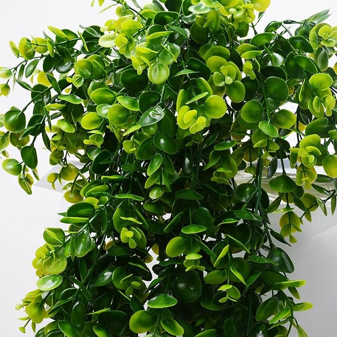 Hanging Fake Plants,4 Pcs Faux Eucalyptus Leaf Greenery Vine Plant Faux Plants Fake Ivy Room Decor Home Garden Wedding Party Indoor Outdoor Decorations (Fake Vines)
