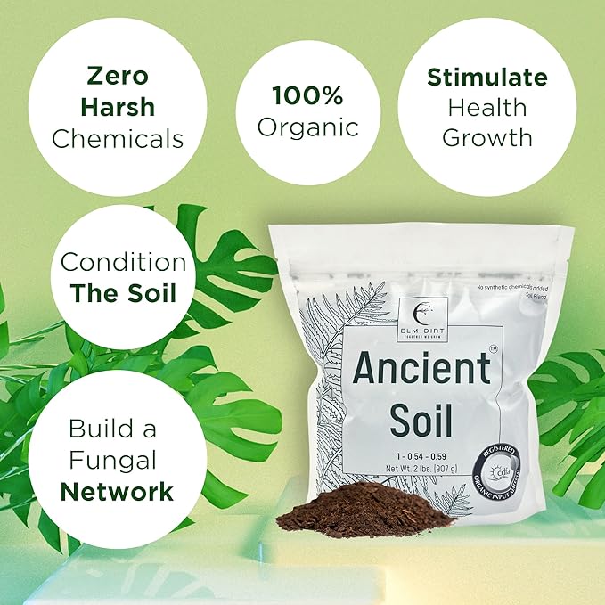 Elm Dirt Premium Ancient Soil for All Plants - Organic Plant Soil for Outdoor Plants & Indoor Plant Soil | Garden Soil for Plant Nutrients Growth & Protect your Plants Bugs - Roots Organic Soil (2lbs)