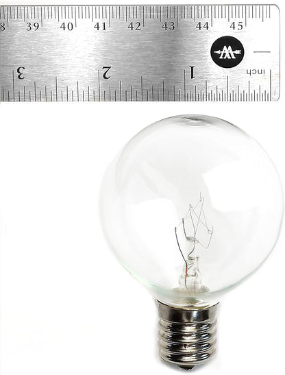 Hometown Evolution, Inc. 50 Foot C9 Commercial Exterior Globe String Lights with 40 G50 2 Inch Clear Bulbs (White Wire) for Weatherproof Heavy Duty Vintage Outside Lighting