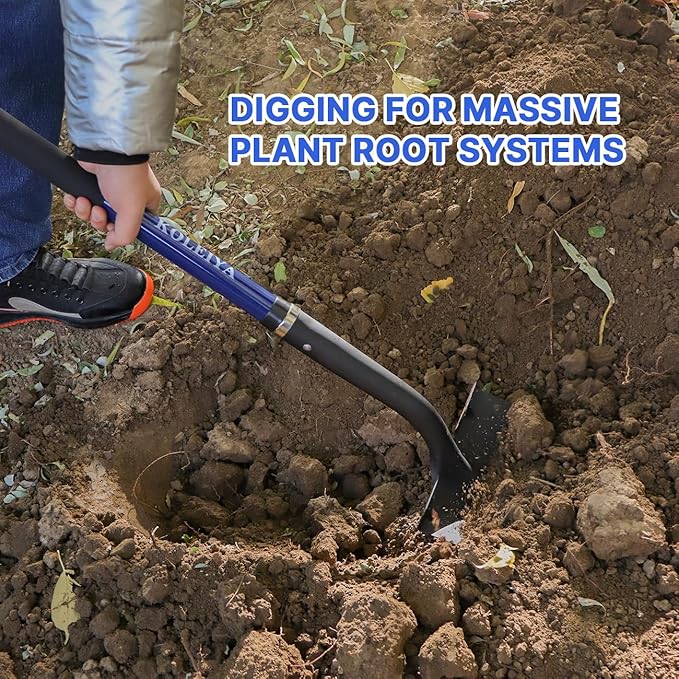 Shovel,Shovels for Digging Heavy Duty with Fiberglass Handle,Spade Shovel for Gardening Trenching Planting Transferring,57 inches,Blue