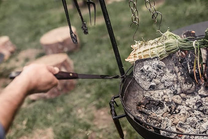 Barebones Cowboy Grill Coal Shovel - Durable Stainless Steel Ash Shovel with Walnut Handle for Fire Pit