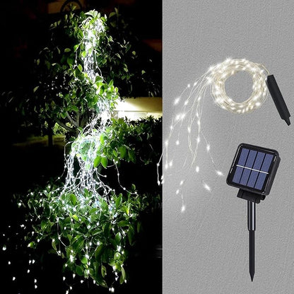 Solar Waterfall Fairy Bunch Lights Outdoor Waterproof 200LEDs 8 Modes Watering Can Light (NO CAN), Solar Powered String Lights Firefly Vine Christmas Tree Garden Decorations Gardening Gifts for Mom
