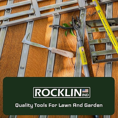 Rocklin™ Stand Up Weed Puller Tool - 4 Claw Steel Head - 48 inch Handle - 100% Metal - Easily Remove Weeds Without Bending or Kneeling WeedPuller