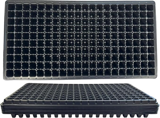 200 Cell Seedling Plastic Nursery Trays, 10 Pack, Thick Durable Germination Plug Trays, 2000 Cells Reusable Plant Propagation