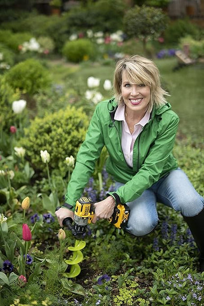 Power Planter DIY Guru Garden Drill Auger Bit (3"x12") - Designed for Planting, Digging Holes, Paint Mixing, Cement Mixing and Home Projects - Made of Steel with a 3/8" Non-Slip Hex Drive (Lime Green)