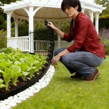 Landscaping Edging,Decorative Garden Fence Border - Border Edging for Lawn with 30 Spikes,for Flower Beds Yard Paver Playground Backyard Porch Landscaping