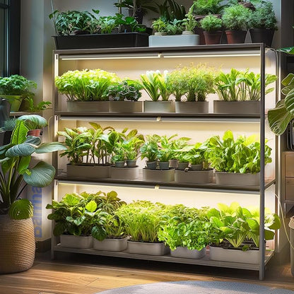 Barrina 3FT T8 Grow Light, 180W(6 x 30W), 1000W Equivalent, Full Spectrum, Plant Light, Growing Lamp Fixture, LED Grow Light Strips, for Indoor Plant, Greenhouse, Linkable Design, Yellow, 6-Pack