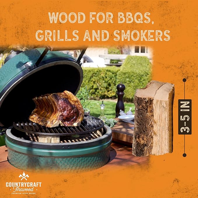 Kiln-Dried Red Oak Bark Bit Chunks Cooking Wood – Sustainably Sourced Firewood and BBQ Wood for BBQs, Grills & Smokers – 10 lbs, Made in The USA with 2 Firestarters