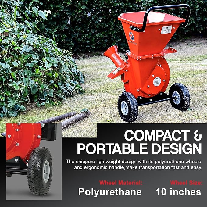 GreatCircleUSA Wood Chipper Shredder Mulcher Heavy Duty Gas Powered 3 in 1 Multi-Function 3" Inch Max Wood Diameter Capacity EPA/CARB Certified Aids in Fire Prevention - Building a Firebreak