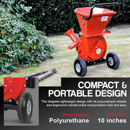 GreatCircleUSA Wood Chipper Shredder Mulcher Heavy Duty Gas Powered 3 in 1 Multi-Function 3" Inch Max Wood Diameter Capacity EPA/CARB Certified Aids in Fire Prevention - Building a Firebreak