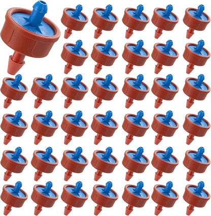60Pcs 0.5 GPH Pressure Compensating Irrigation Spot Drippers,Constant Flow Barb Outlet Watering Dripper Emitters Heads Parts for 1/4 Inch Watering Tubing Line for Garden Pots Plant Irrigation Systems