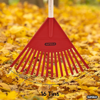 Superio Red Kid Rake - Fun and Functional Child-Sized Rake for Yard Work, for Kids Ages 2 and Up