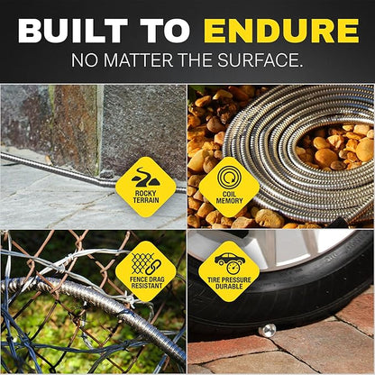 BIONIC STEEL 3Ft Short Garden Hose, 3 Ft x 5/8 In. Connector Hose for Reel, Leak Proof Connection, Heavy Duty, Non Kinking, Flexible, Hose Extension