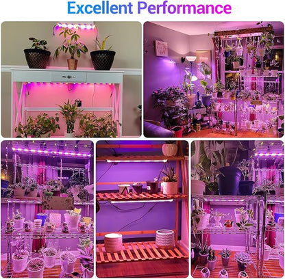 LED Grow Lights Strips for Indoor Plants, 3 Working Modes & 10 Dimmable Levels Plant Lights with Auto Cycle Timer 3/9/12Hrs, 36W Full Spectrum DIY Growing Lamps for Seedings Hydroponics, 6 Strips