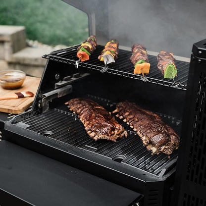 Masterbuilt® Gravity Series® 600 Digital Charcoal Grill and Smoker,WiFi Technology, GravityFed™ Charcoal Hopper, 600 Cooking Sq. Inches, Reversible Smoke&Sear Cast Iron Grates, Black, Model MB20041023