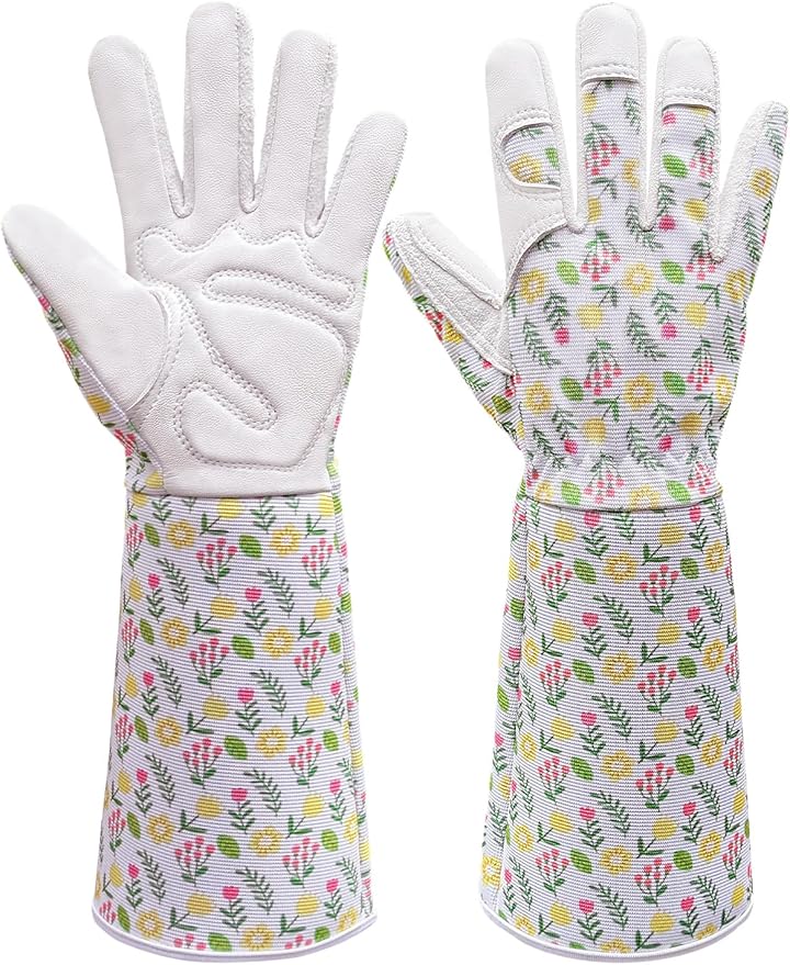 Gardening Gloves, Garden Gloves for Women Thorn Proof, Breathable Leather Work Gloves for Yard Pruning, Planting
