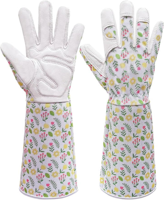 Gardening Gloves, Garden Gloves for Women Thorn Proof, Breathable Leather Work Gloves for Yard Pruning, Planting
