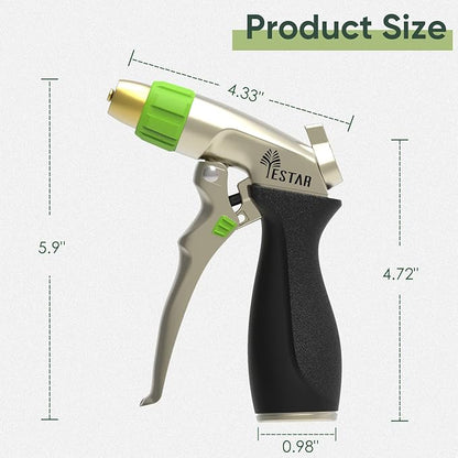 Garden Hose Metal Nozzle Spray With 4 Adjustable High Pressure Patterns Hose Nozzle and Water Pistol Nozzle for Watering Plants