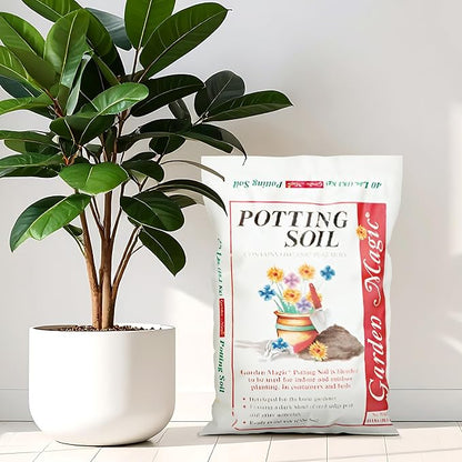 Michigan Peat 40 Pound Bag of Garden Magic General Purpose Moisture Retaining Potting Soil Mix for Indoor and Outdoor Planting