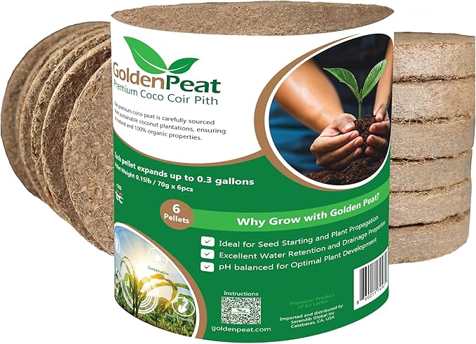Low EC (<0.5) Coco Peat Seed Starting Mix (94 mm - 216 Pack) for Seedlings. Compressed Seed Starting Pellets, Seed Starter Pods for Seedlings, Indoor/Outdoor Plants, Herbs, Vegetables & Flowers