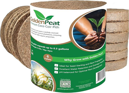Low EC (<0.5) Coco Peat Seed Starting Mix (94 mm - 216 Pack) for Seedlings. Compressed Seed Starting Pellets, Seed Starter Pods for Seedlings, Indoor/Outdoor Plants, Herbs, Vegetables & Flowers