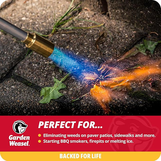 Garden Weasel WeedTorch | Weed Burner with Integrated Lighter | Propane Fire Starter, Torch for Weeds | 98007-A