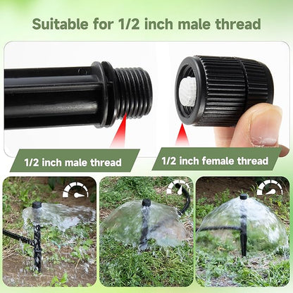 10 Pack Sprinkler Bubbler Heads Adjustable Water Flow Mushroom Irrigation Bubbler Head for 1/2 inch Male Thread,Drip Irrigation Spray Emitters Heads for Tree,Shrubs,Garden Watering System