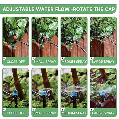 Quick-Connect 200FT Drip Irrigation System Kit, Automatic Garden Plant Watering System for Greenhouse, Yard, Lawn, with 1/2 inch 1/4 inch Irrigation Tubing Hose and Accessories