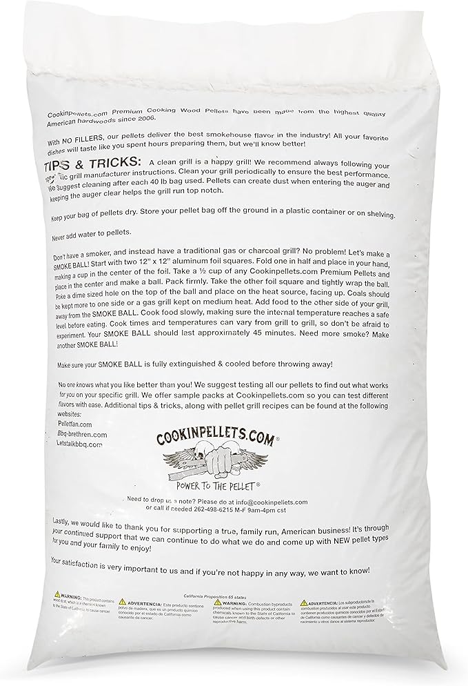CookinPellets Premium Hickory Grill Smoker Smoking Wood Pellets, 40 Pound Bag (4 Pack)