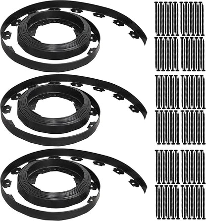 Gardzen 1.5" x 100' Landscape Edging Kit, Garden Edging Coil Comes with 120 Pcs Spikes, No Dig Lawn Border Design