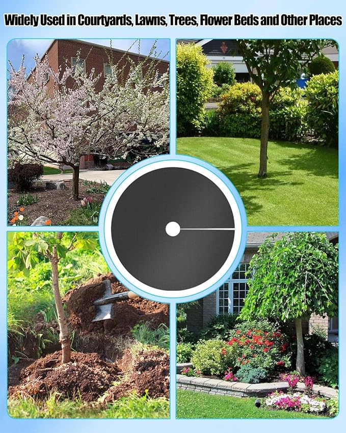 30PCS 20.5In Non-Woven Tree Mulch Ring Thickened Tree Protectors Mat, Reusable Tree Weed Barrier Mat, Landscaping Plant Cover, Round Anti Grass Gardening Fabric Cover
