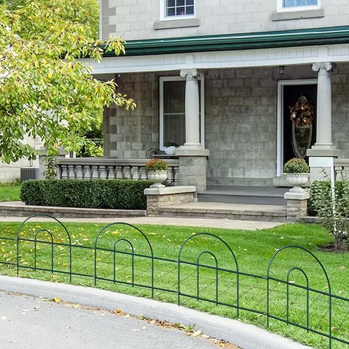 Decorative Garden Folding Border Fence, Metal Wire Edging Flower Fence Panel 18in X50ft Outdoor Patio Landscape