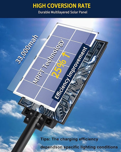 Ofuray Of-5600W Solar Street Lights Outdoor,560000Lm Solar Security Flood Lights Parking Lot Lights Commercial Dusk to Dawn, 6500k Waterproof Led with Remote Control Motion for Street,Court,Barn